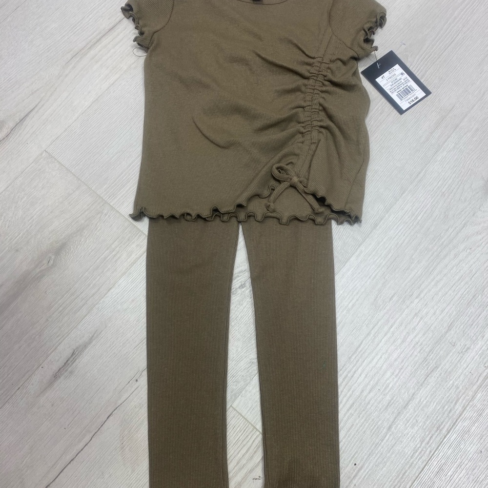 art class Olive Ribbed Two-Piece Legging Set